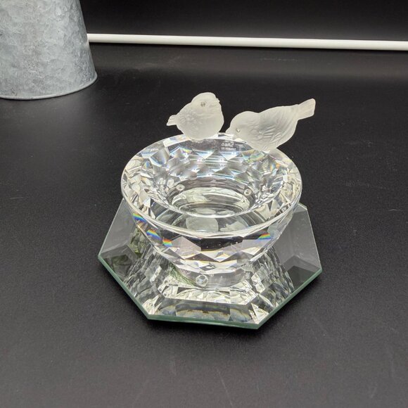 Swarovski Crystal Bird Bath Figurine - Picture 1 of 6